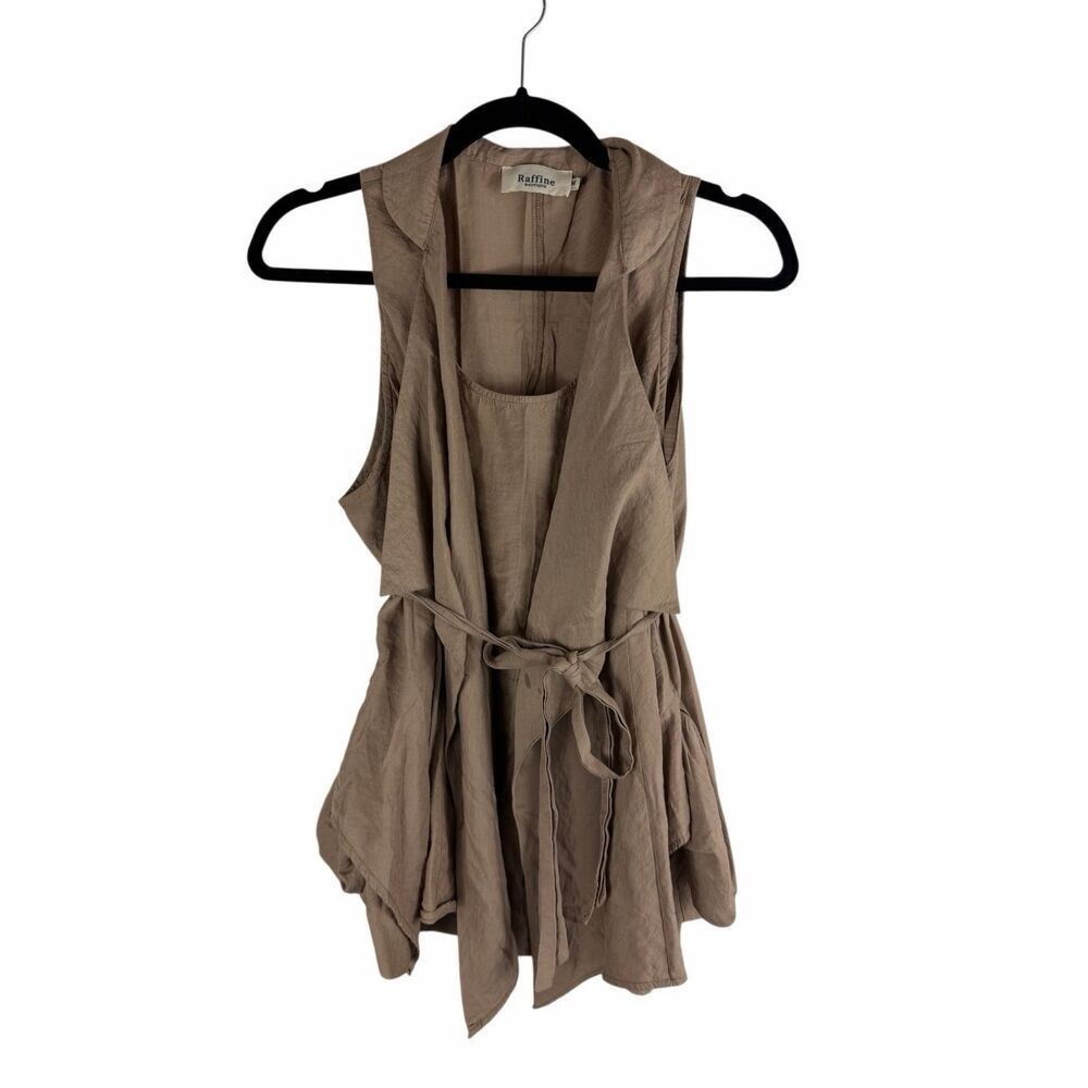 Boutique tan wrap blouse - size m